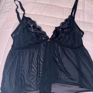 Rachel Black Sheer Lace Chemise